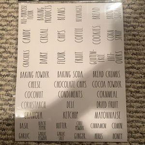 Brand New Rae Dunn Clear Organizing Labels